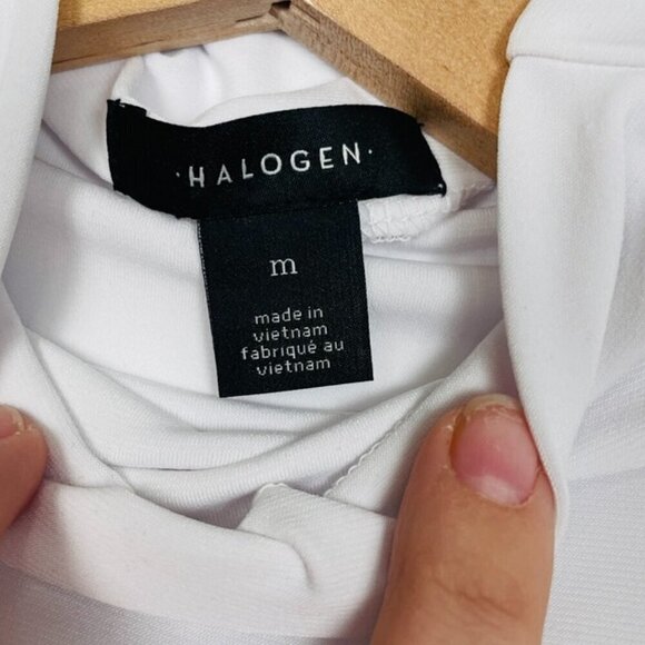 Nordstrom Halogen Sz: M White Mock Neck Sleeveless tank - Picture 9 of 9